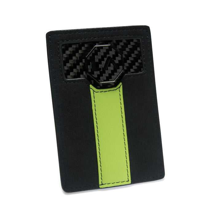 Signature Series Leather / Alcantara Card Holder - Black & Verde Ulysses