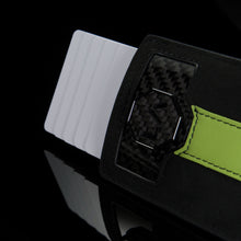 Load image into Gallery viewer, Signature Series Leather / Alcantara Card Holder - Black &amp; Verde Ulysses