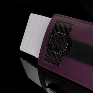 Signature Series Leather / Alcantara Card Holder - Tailored Purple