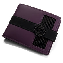 Load image into Gallery viewer, Signature Series Leather / Alcantara Wallet - Tailored Purple