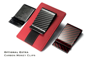 Signature Series Leather / Alcantara Card Holder - Rosso Centaurus