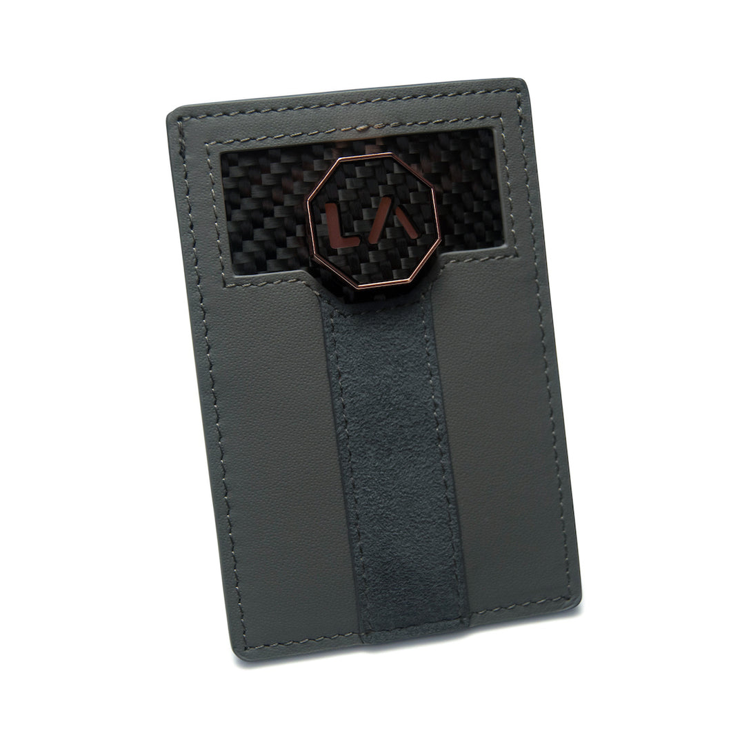 Signature Series Leather / Alcantara Card Holder - Slate